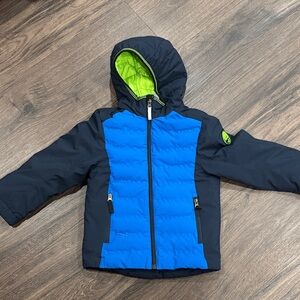 Kids Blue and Green Hooded Jacket